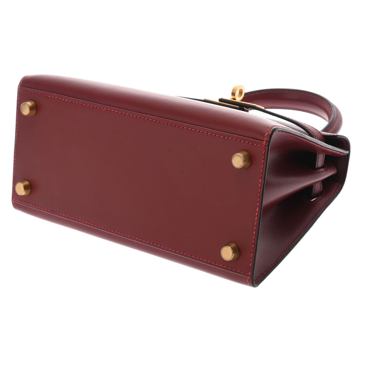 エルメス ミニケリー20 ルージュアッシュ ボックスカーフ レディース