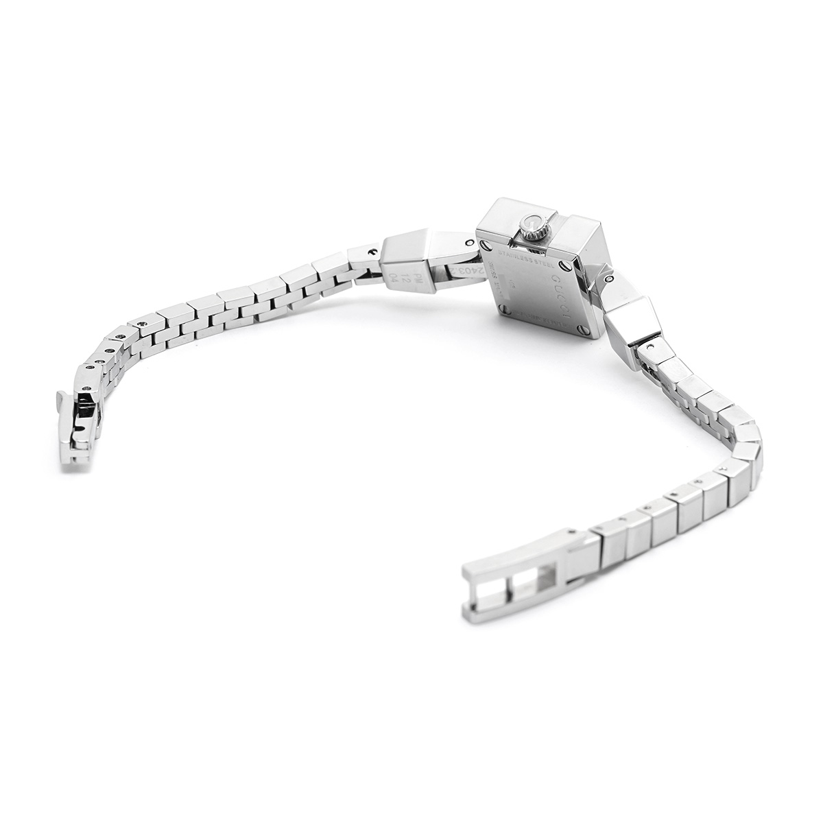 グッチ Gミニ ダイヤベゼル クォーツ 102 ホワイトシェル レディース