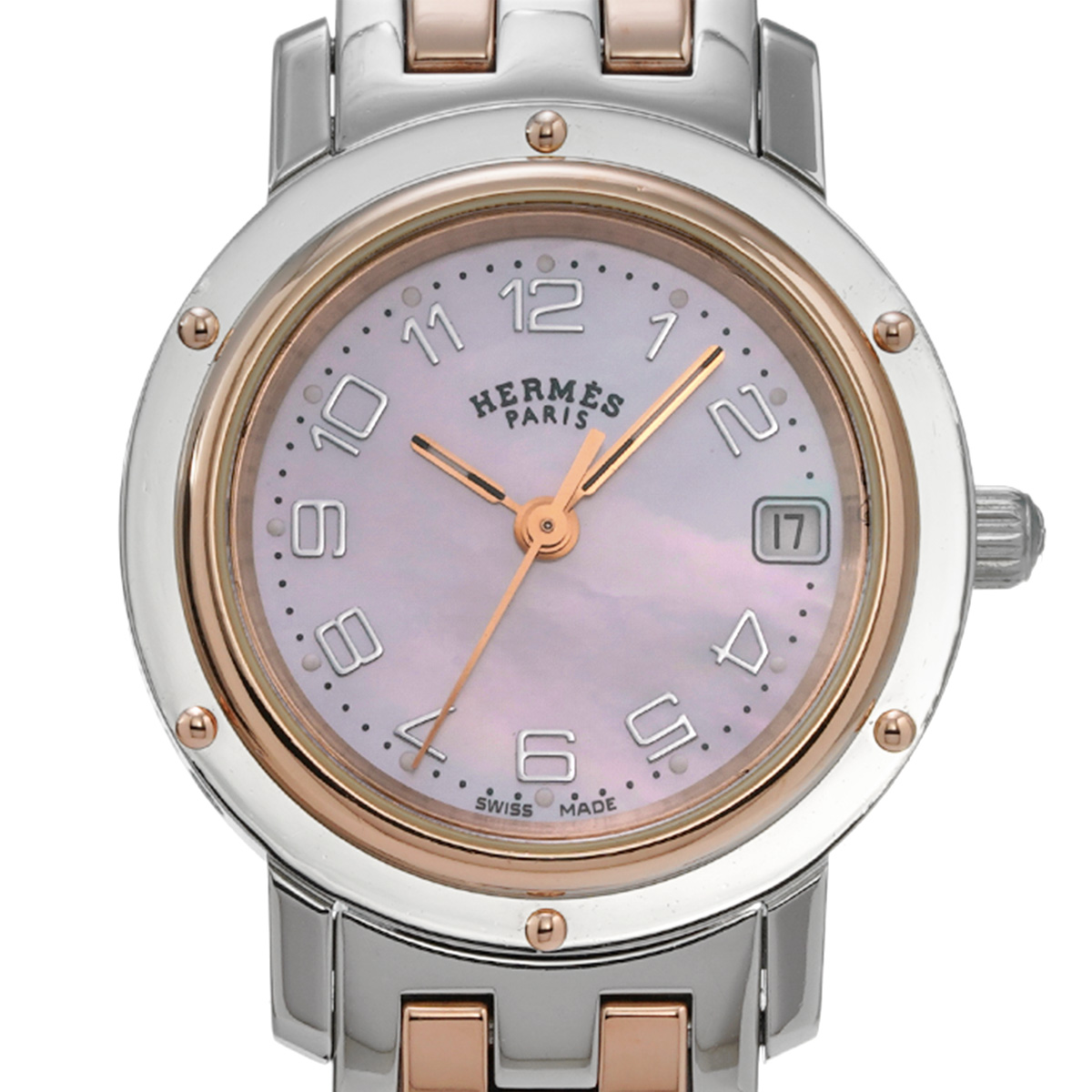 エルメス クリッパー ナクレ CL4.221 ピンクシェル レディース 時計