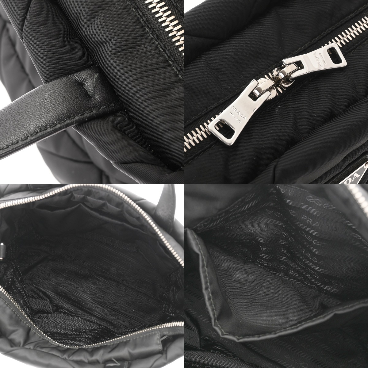 プラダ ミニ パデッド トートバッグ Re-Nylon ブラック ナイロン