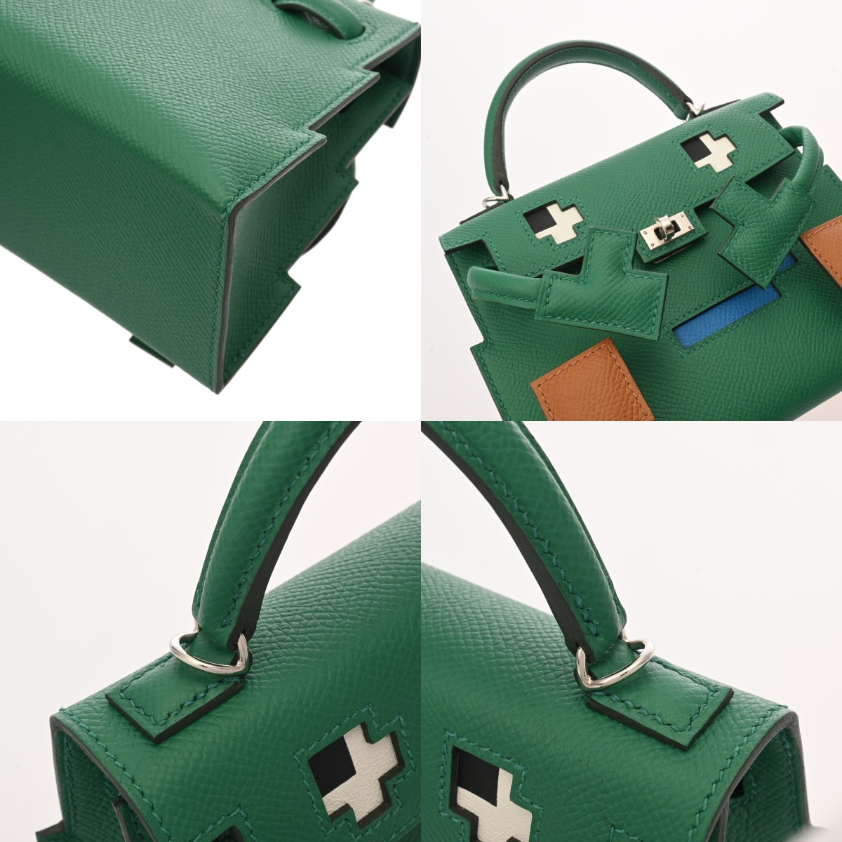 エルメス ケリー ドール ピクト ヴェールヴェルティゴ/ゴールド/ブルー