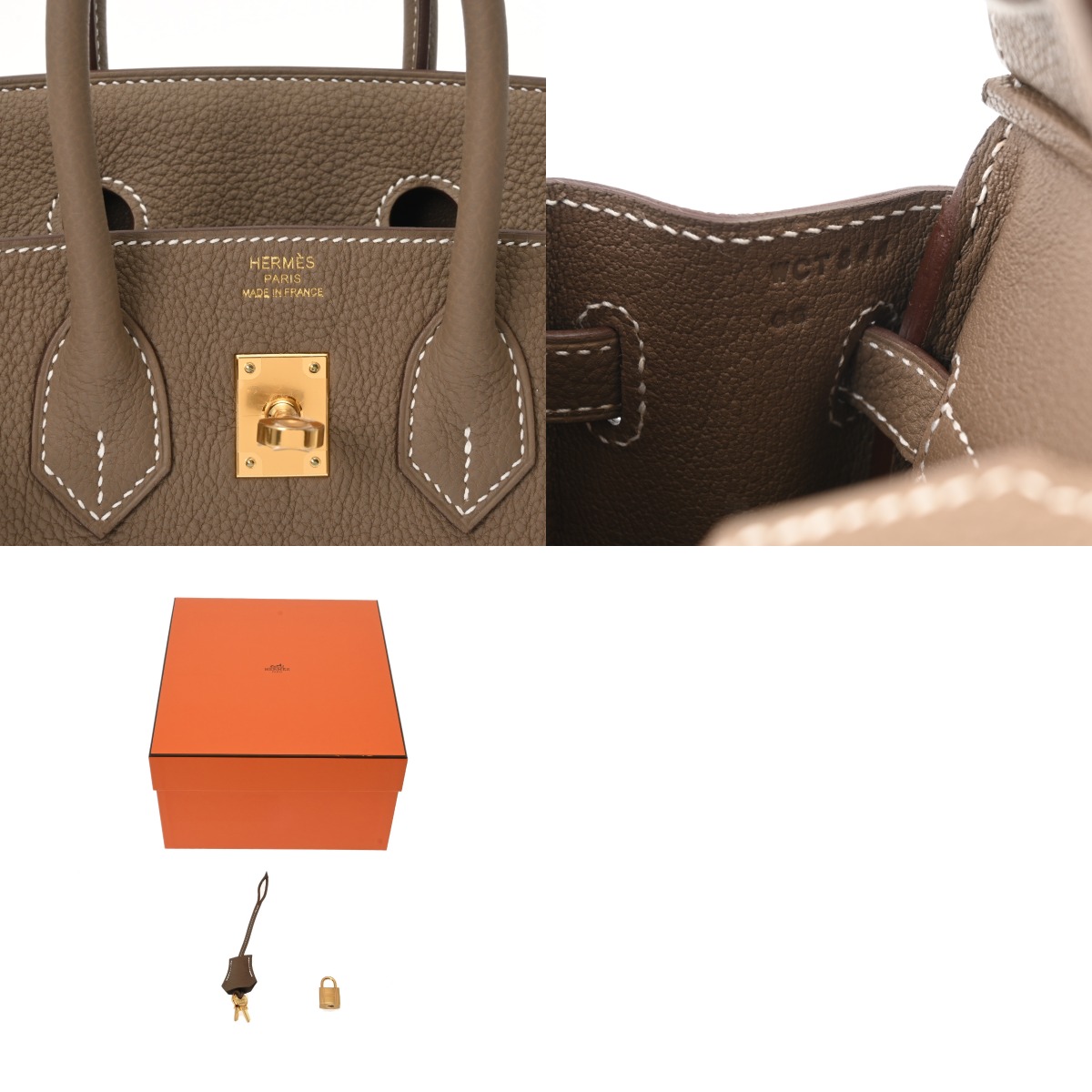 エルメス バーキン 25 エトゥープ トゴ レディース バッグ 【未使用