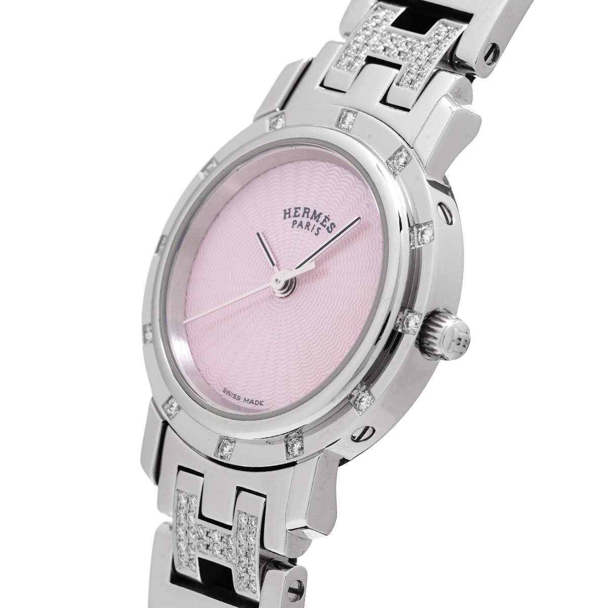 エルメス クリッパー ナクレ CL4.230 ピンクシェル レディース 時計