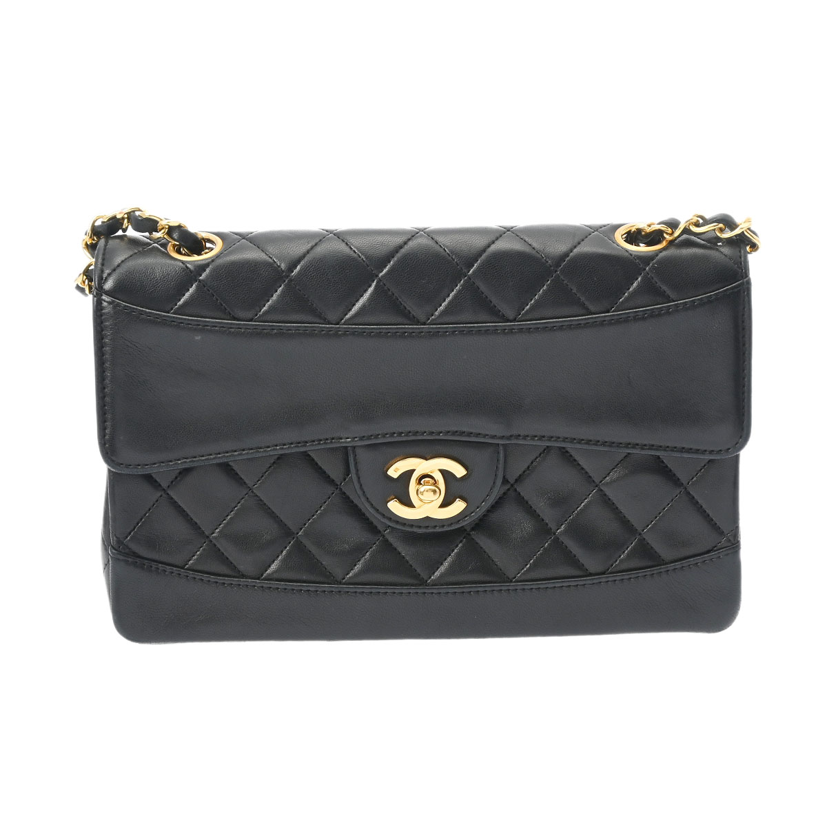 シャネル マトラッセ チェーンショルダー ブラック/ゴールド金具