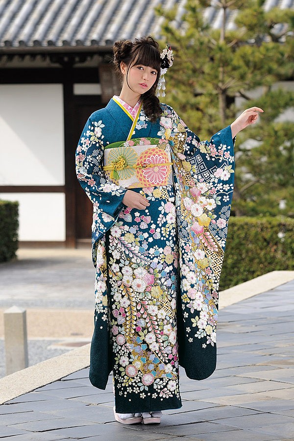 295【最終価格】翡翠色 金通し 落款辻ヶ花振袖6点フルセット成人式卒業