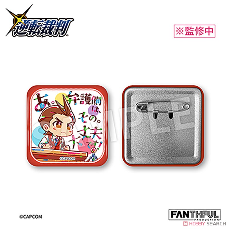 逆転裁判 カプコンカフェ 牙流 王泥喜 缶バッジ 逆転裁判 カプコン