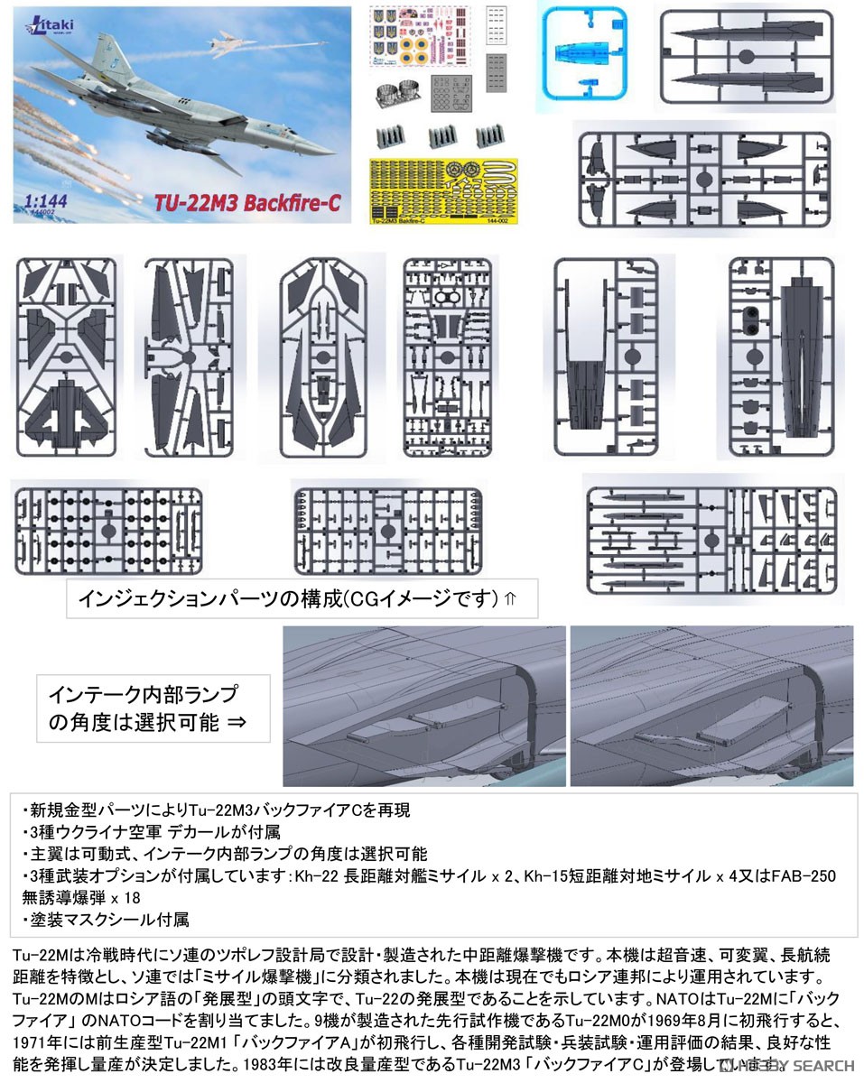 Tu-22M3 バックファイアC ミサイル爆撃機 (プラモデル) - ホビーサーチ