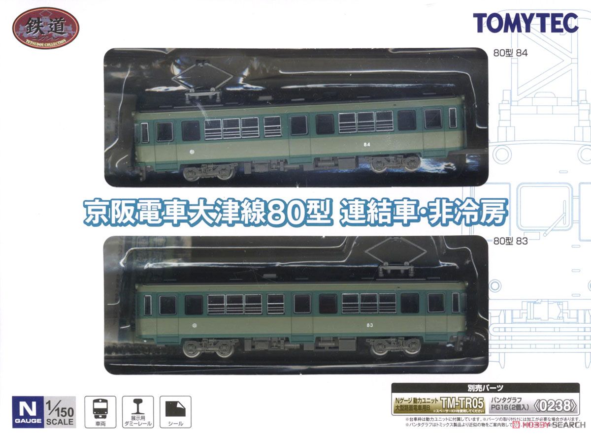 鉄道コレクション 京阪電車大津線 80型 連結車・非冷房 (2両セット