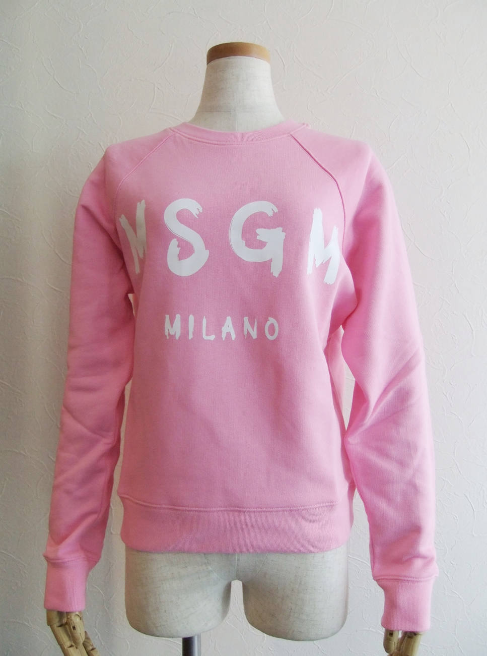 MSGM - 《LADIES》 手描き ロゴプリント スウェットトレーナー (ピンク