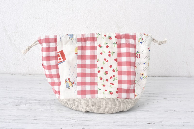 縦パッチの巾着ポーチ(ハンドメイドキット） - COTTONTIME