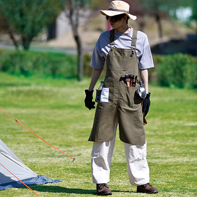 FIRE PROOF ワークエプロン(オリーブ) - アウトドア・キャンプ用品