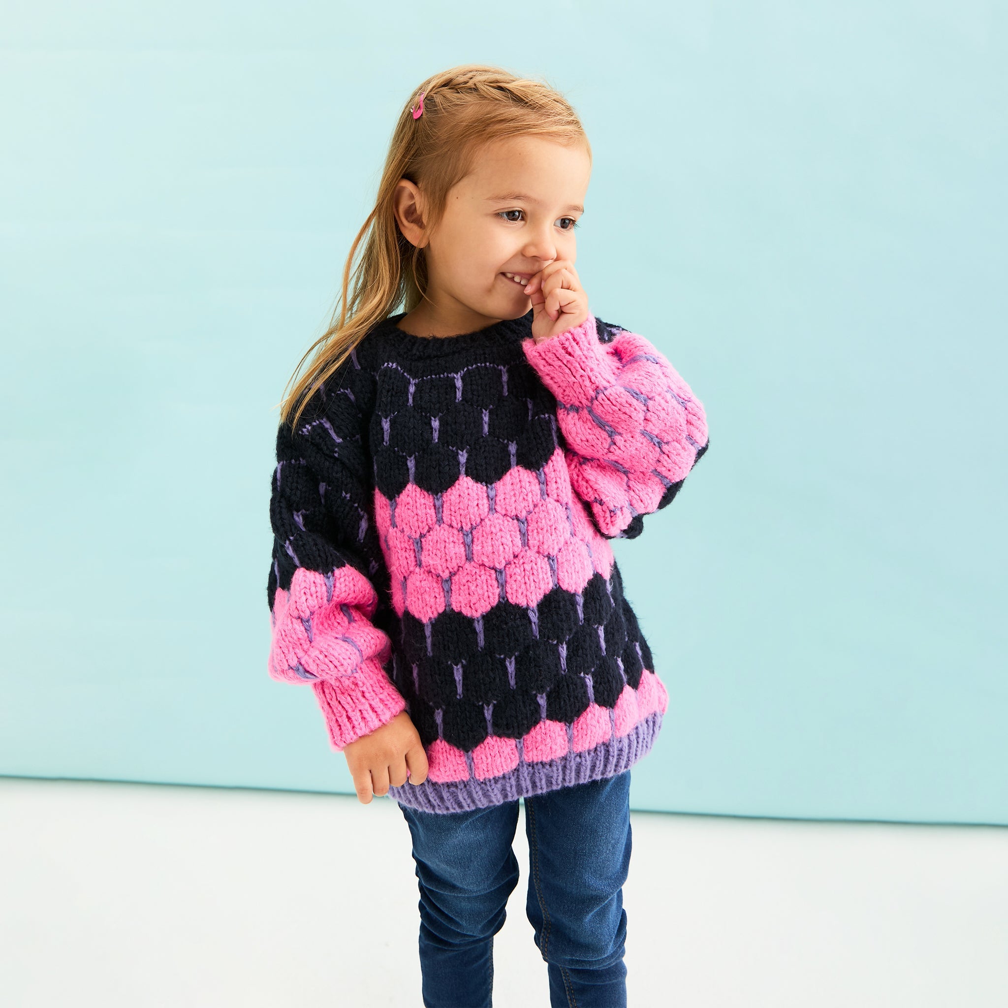 Marissa Adult and Mini Me Stripe Bubble Stitch Matching Jumpers