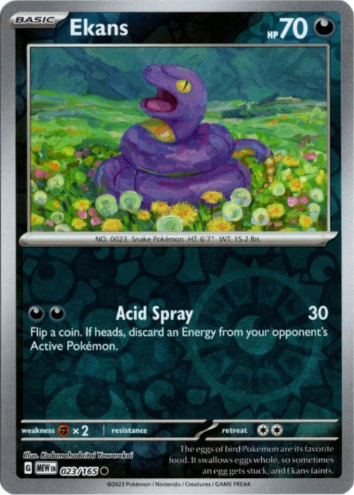 アーボ 海外版 英語版 リバホロ Ekans - 023/165 -【Card Chicken】