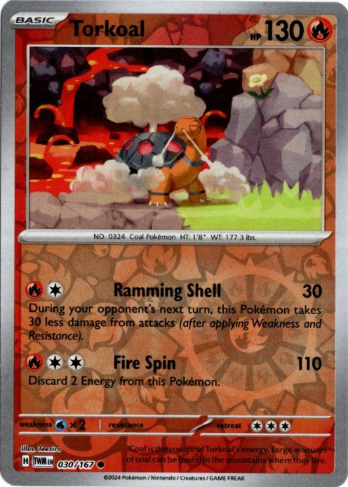 コータス 海外版 英語版 リバホロ Torkoal - 030/167 -【Card Chicken】