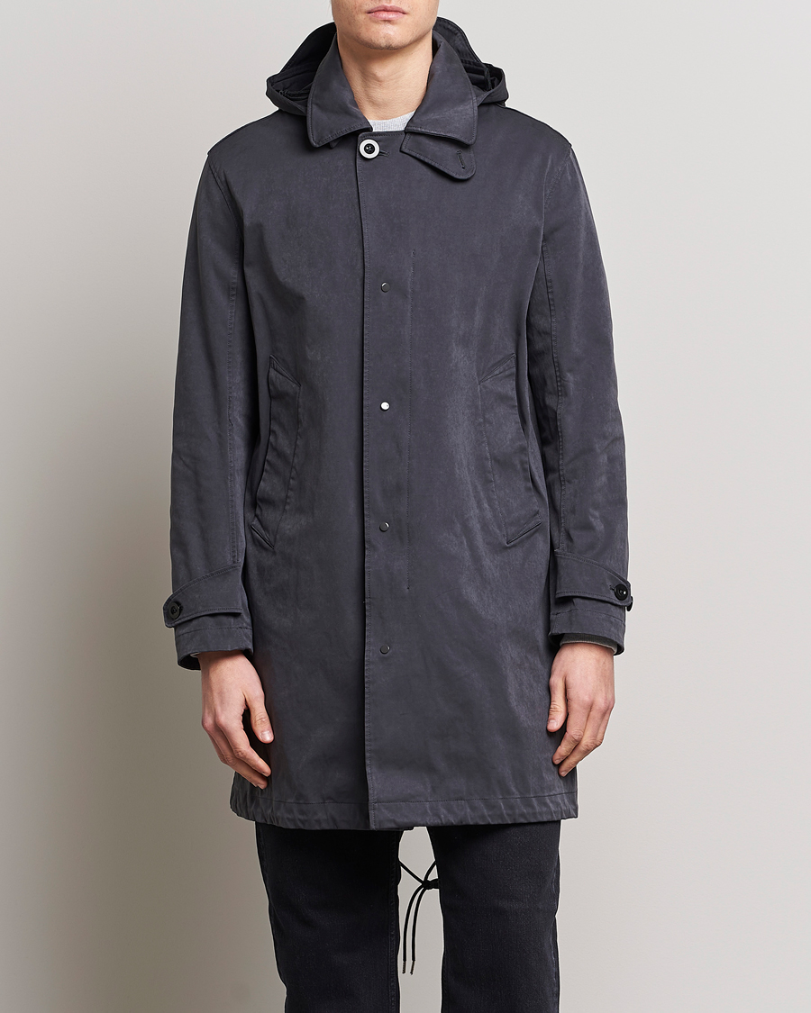 Ten c 9 oz OJJ Piece Dyed Rider Parka Dark Grey at CareOfCarl.com