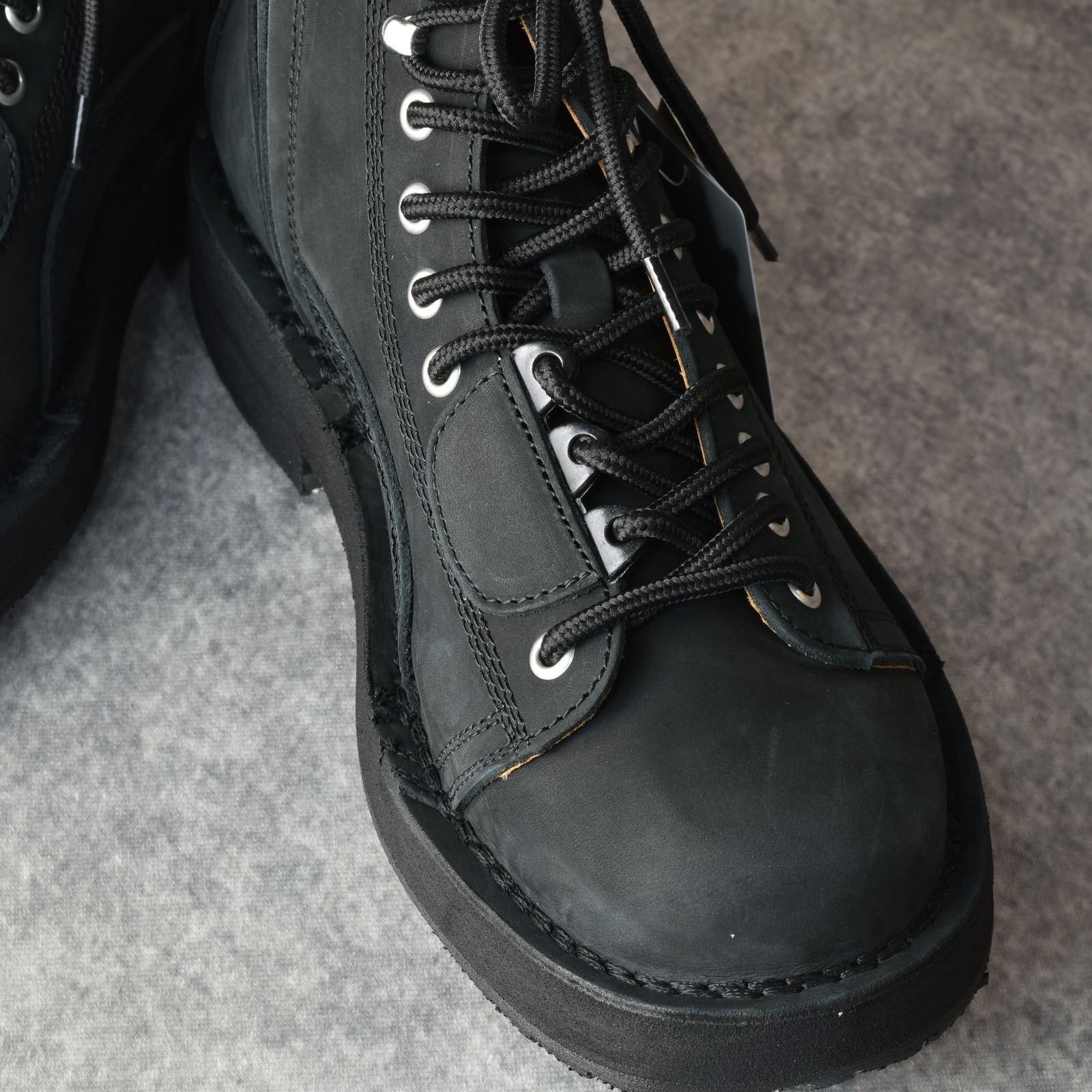 yohji yamamoto - MAT SMOOTH LEATHER ZIP BIKER BOOTS （BLACK