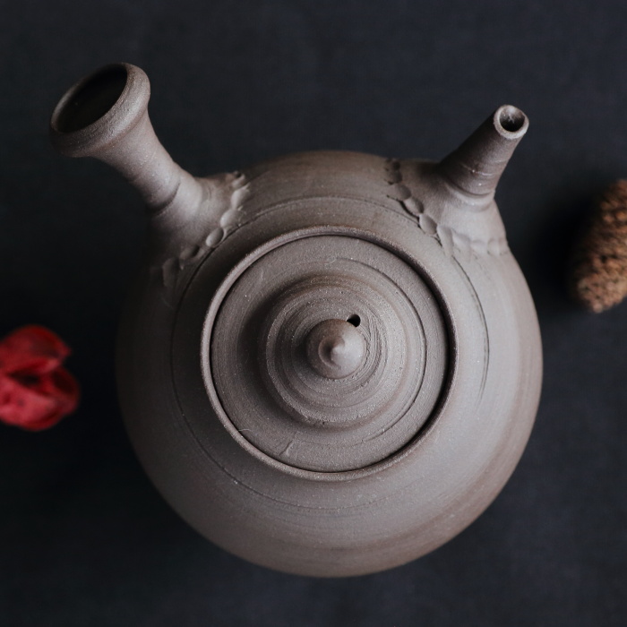 四代山田常山 紫泥急須 満容量180ml 作家もの常滑焼煎茶器 日本茶中国