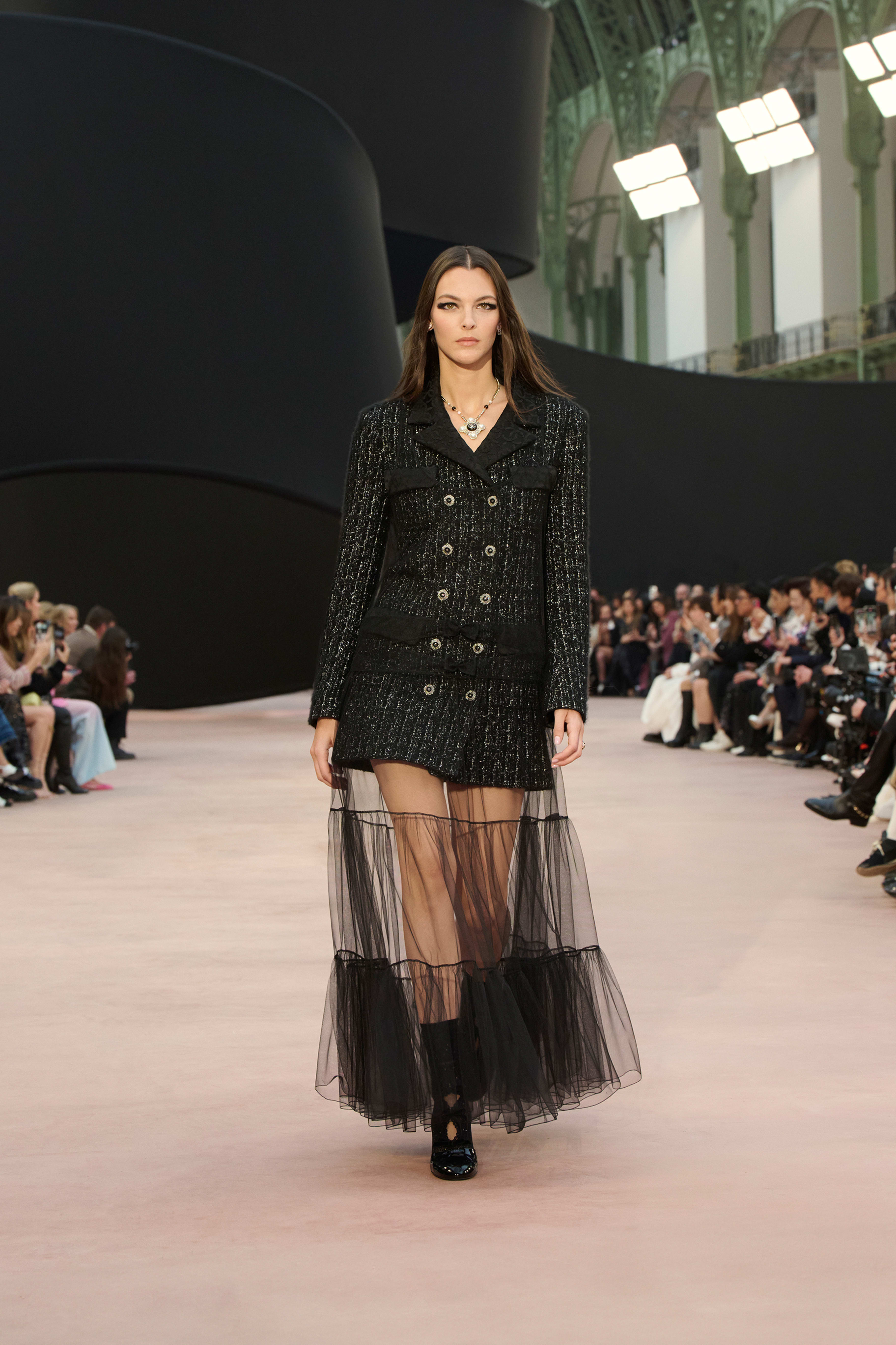 Coat - Cashmere tweed, black & white — Fashion | CHANEL