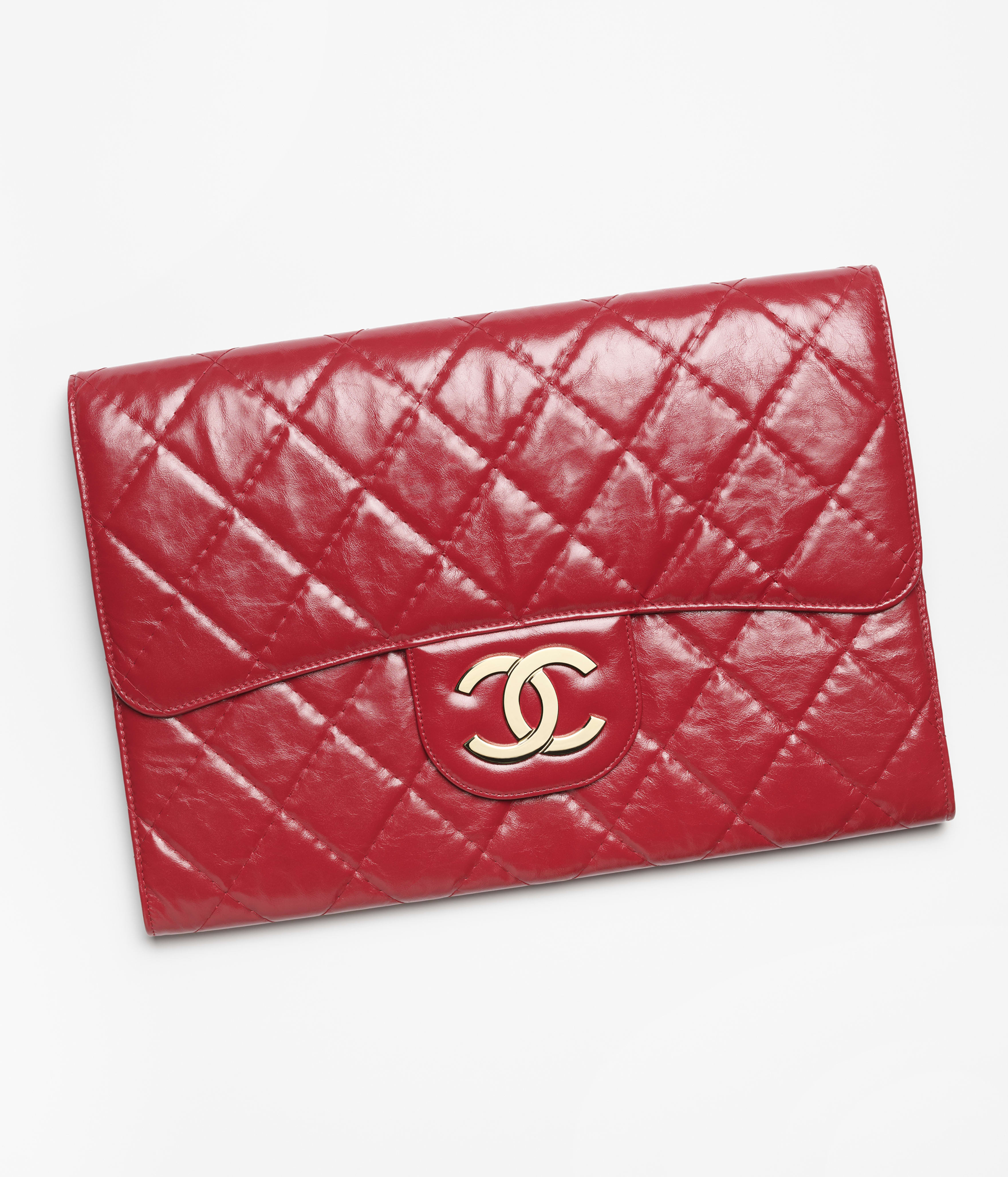 ホーボー バッグ、シャイニー カーフスキン 、レッド — ファッション