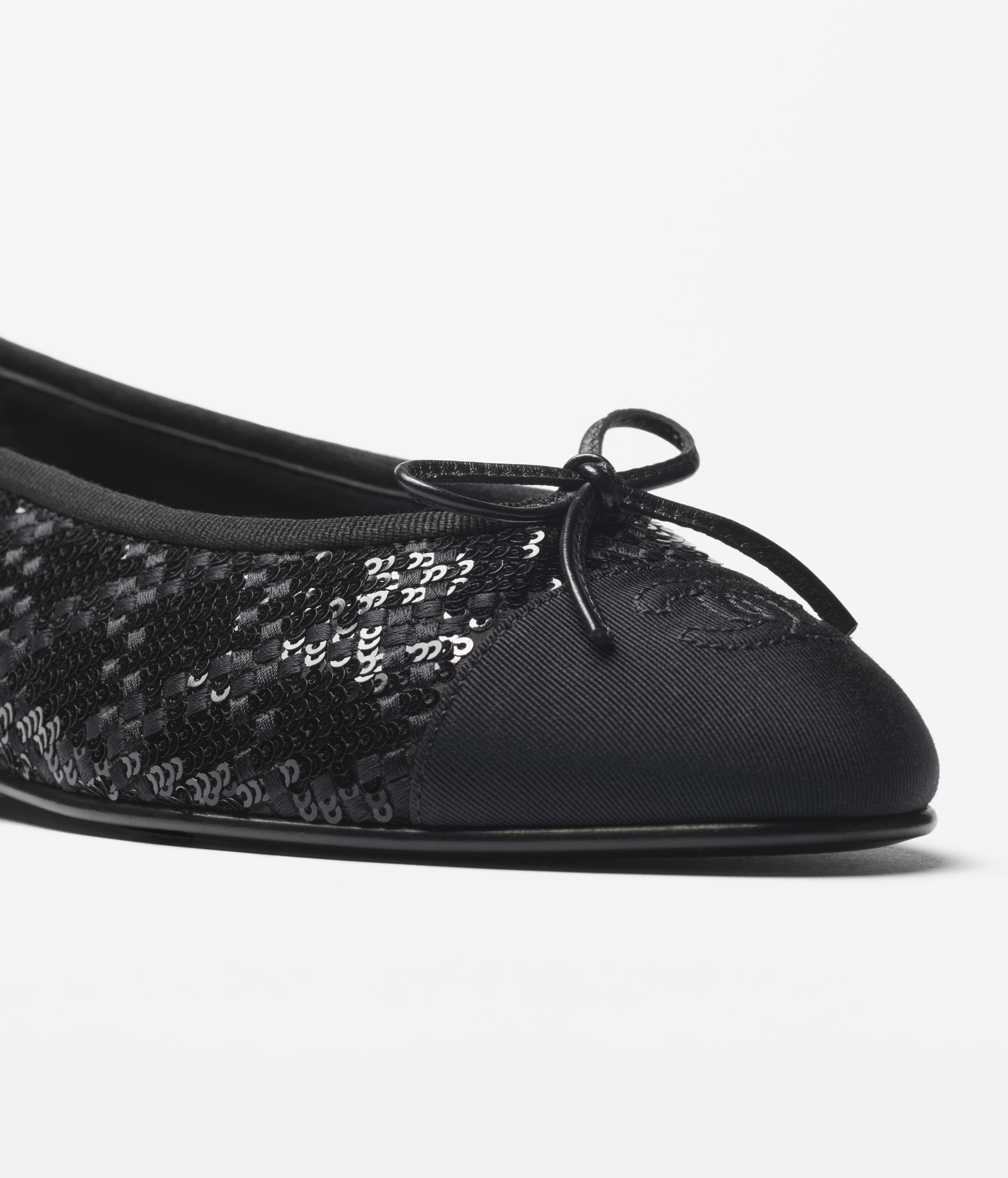 バレリーナ - スパンコール & グログラン、ブラック — ファッション