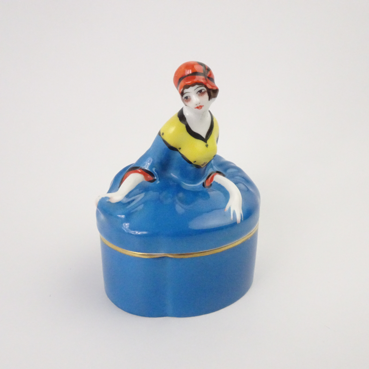 オールドノリタケ デコレディ アールデコ様式 ヴァニティジャー ブルー