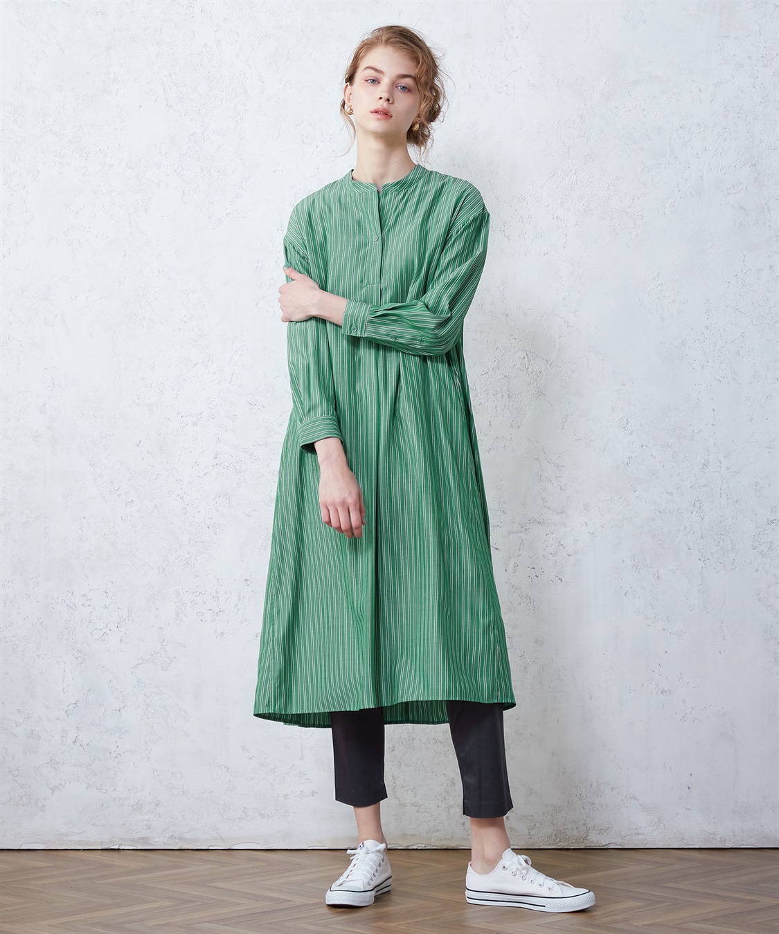 ストライプシャツワンピース LE SOUK HOLIDAY｜クロスプラス公式通販サイト