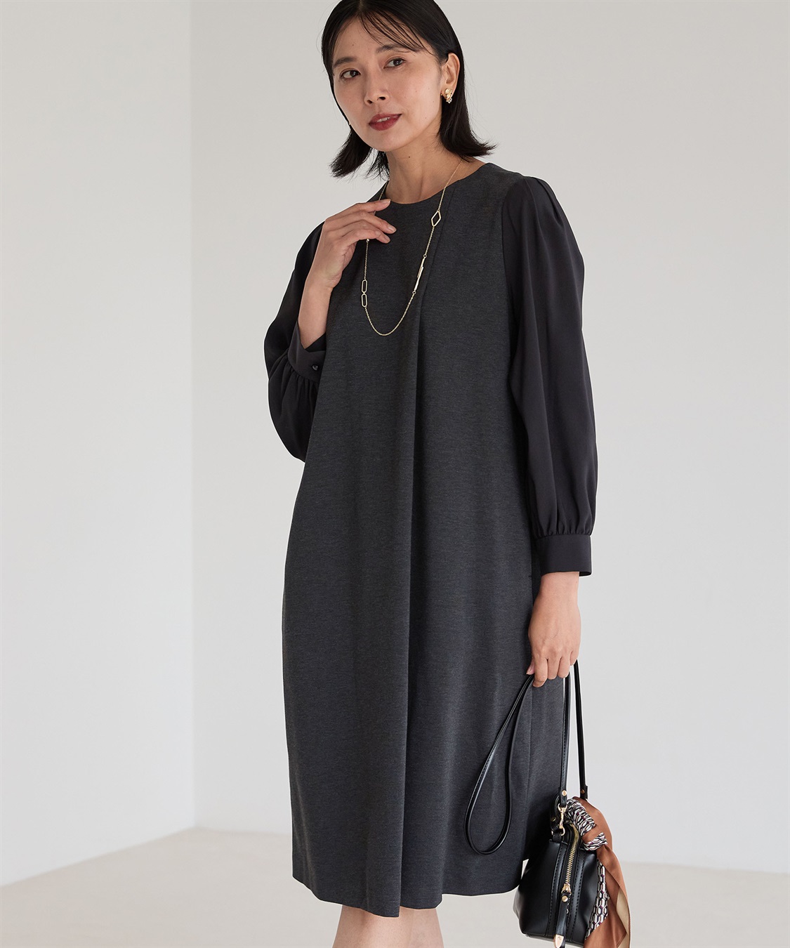 アルファブリック】フロントタックワンピース A/C DESIGN BY ALPHA