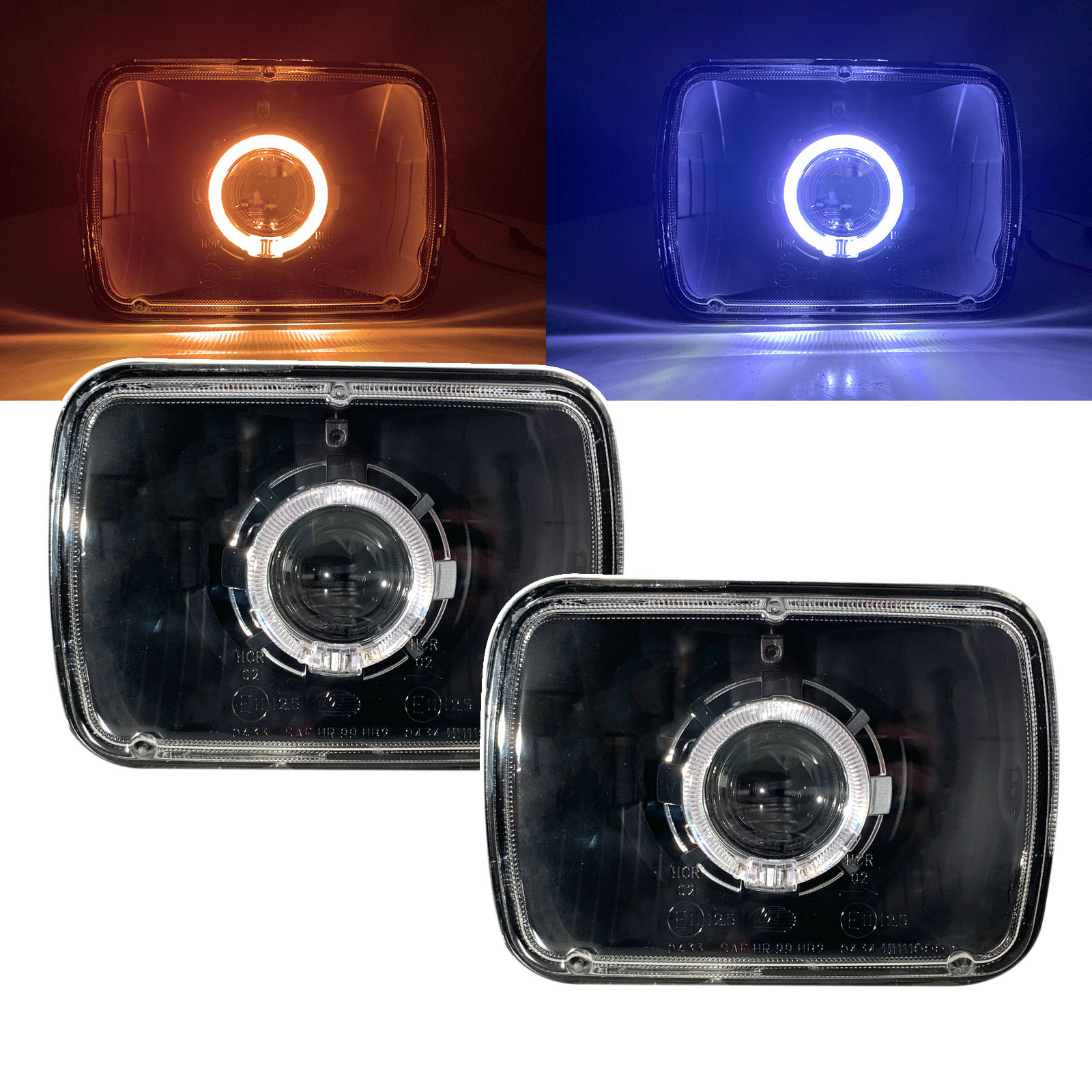 300ZX Z31 84-86 Pre-Facelift 2D Guide LED Angel-Eye Headlight BK