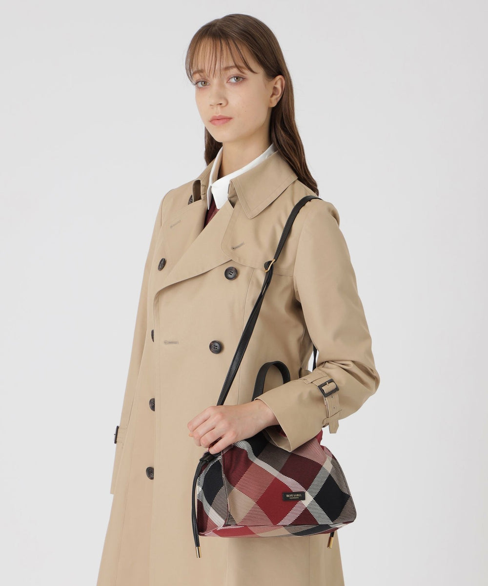 クレストブリッジチェックカルゼギャザーミニバッグ（バッグ）｜BLUE