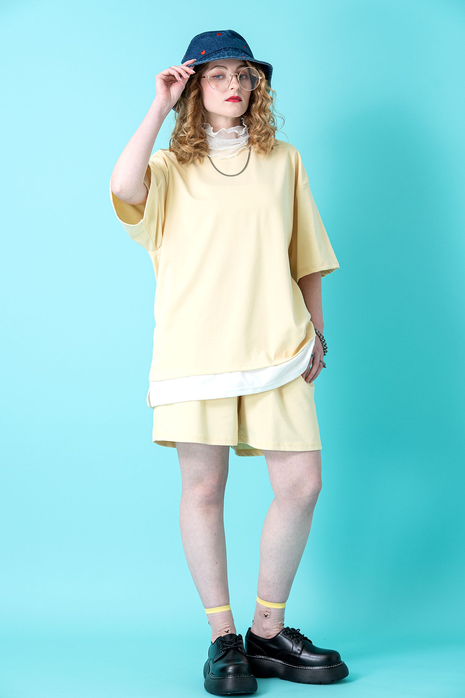 ハート刺繍デニムハット / バケットハット バケハ 柄 メンズ