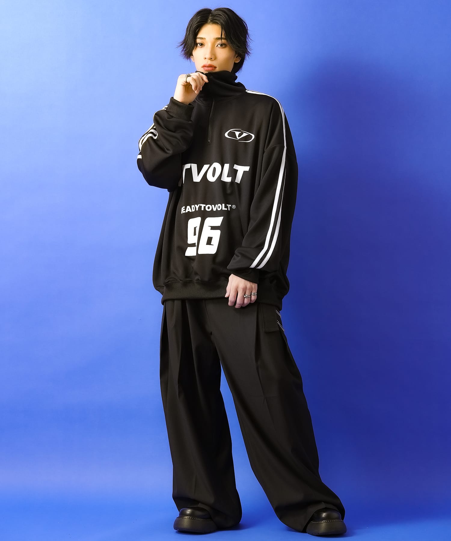 ゲームシャツデザインハーフジップジャージ / トラックトップ メンズ