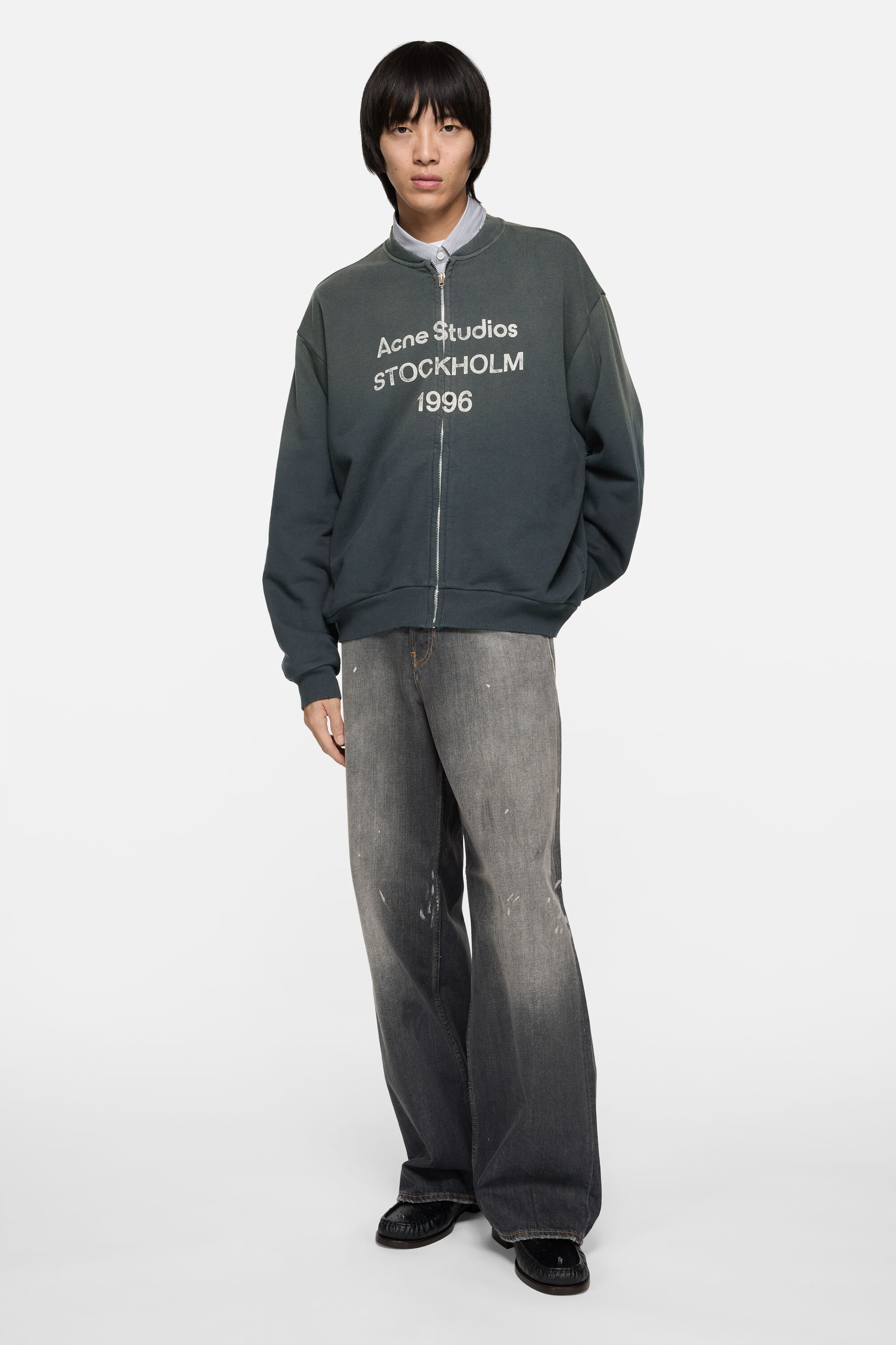 Acne Studios - Zip sweater logo - 黑色