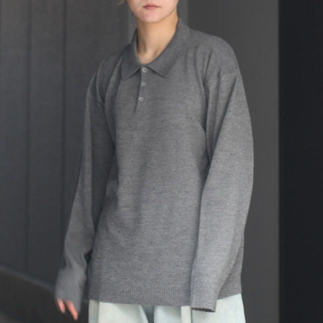 ATON - 【残り一点】Wool Washi Polo Sweater | ACRMTSM ONLINE STORE