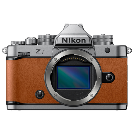 Nikon Z f Mirrorless Camera, Silver/Cognac Brown 13615 - Adorama