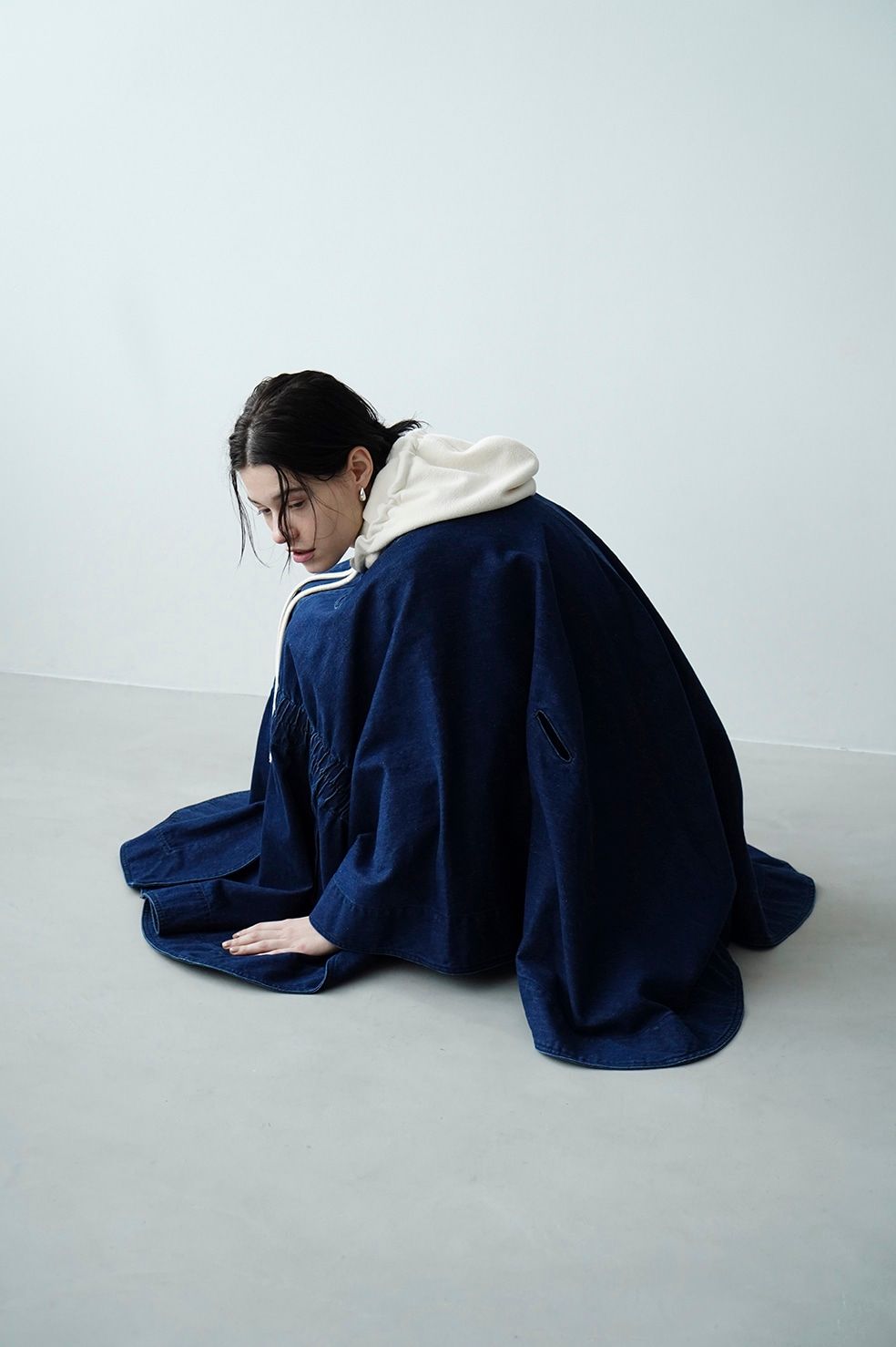 CLANE - デニム ケープ コート - DENIM CAPE COAT INDIGO | ADDICT WEB