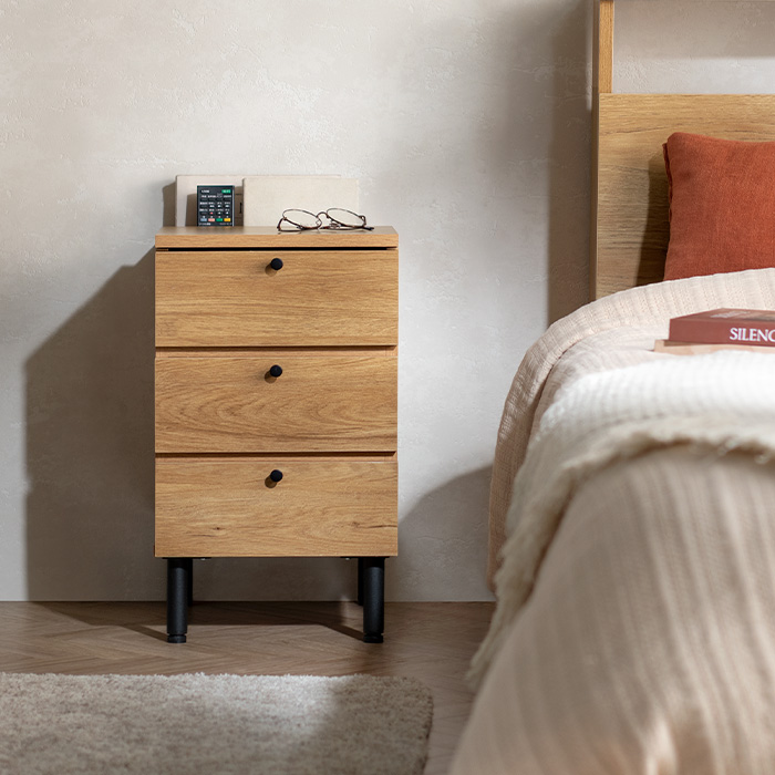 ベッドサイドチェスト ARAIN〔アライン〕 本体完成品 コンパクト 収納