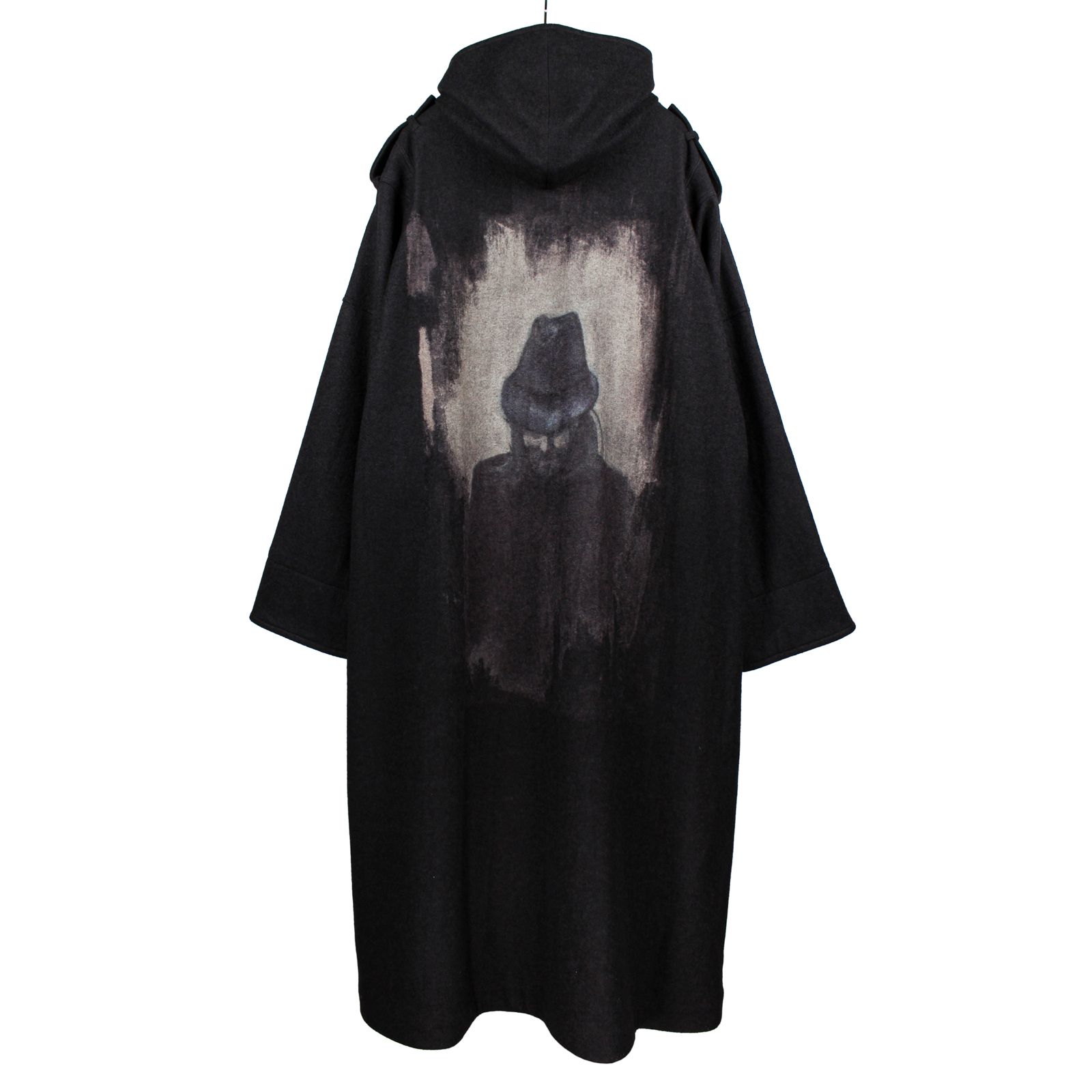 yohji yamamoto - pour homme | 肩マチ兼肩章付き柄FC / フード コート