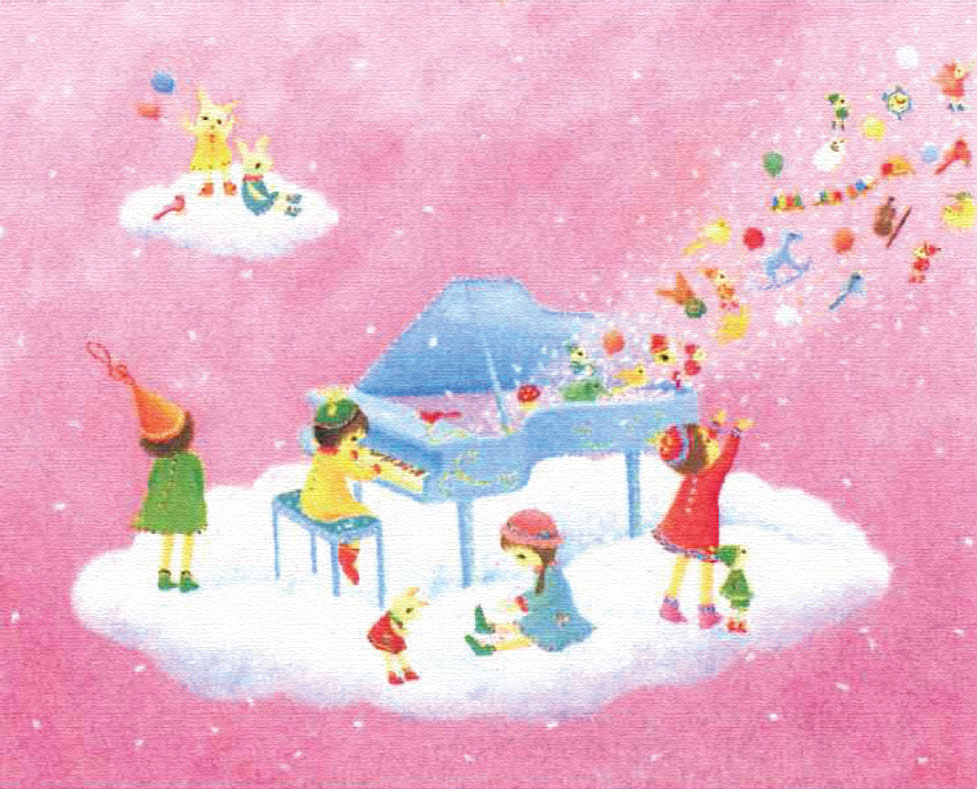 ノブサチ 絵画 (版画/キャンバスジクレー) 雲の上のトテチテタ 4720