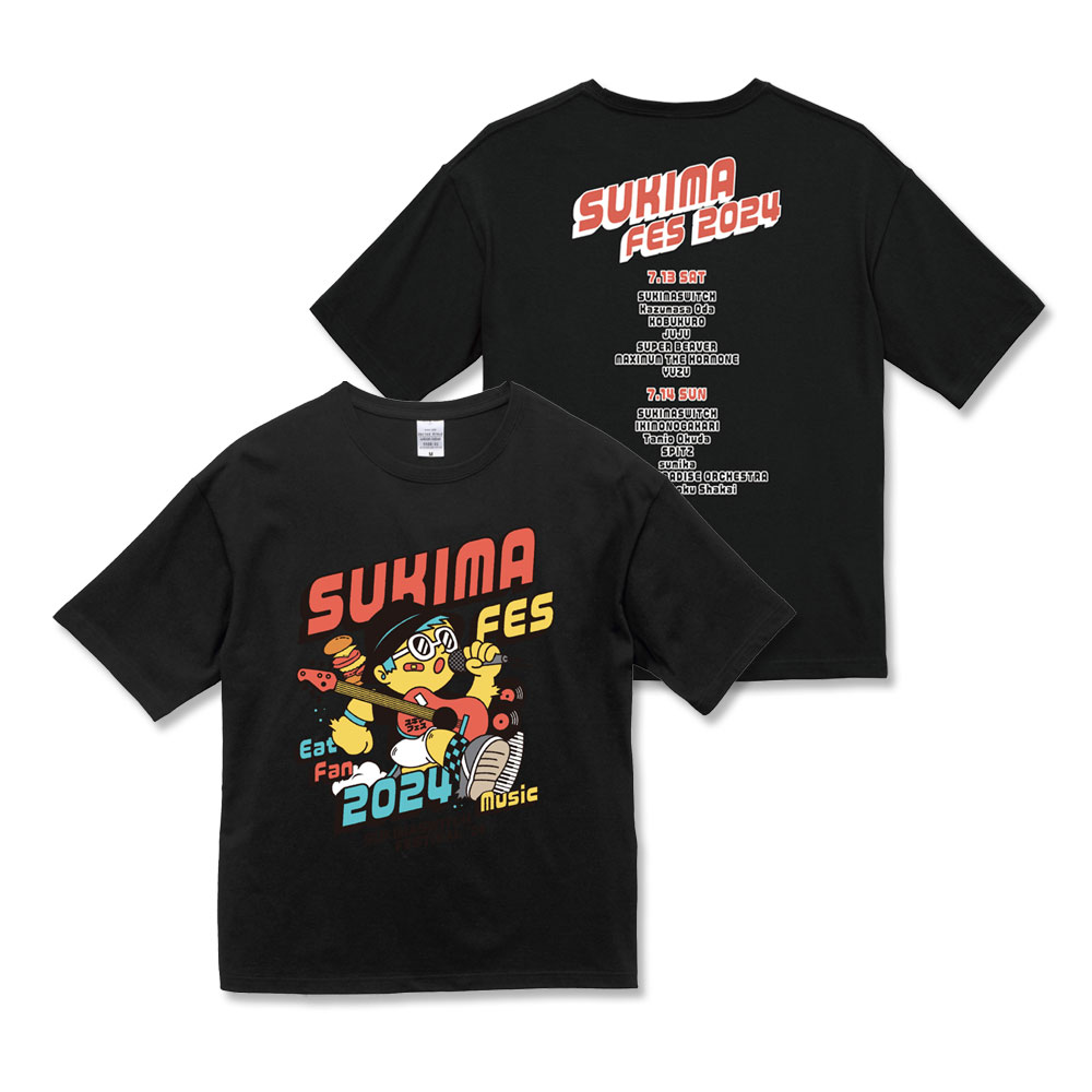 ミュージックTシャツ / ブラック（ビッグシルエット