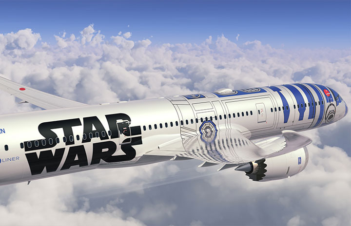 ANA、スターウォーズ特別塗装787-9 世界初R2-D2ジェット