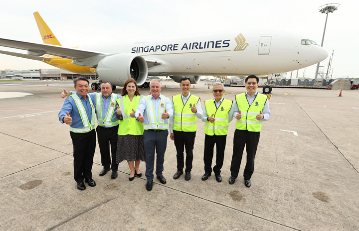 DHL×シンガポール航空塗装の777F、チャンギ空港拠点に運航