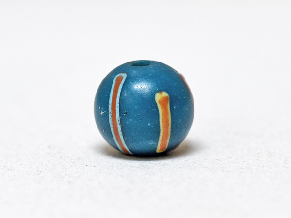 2304】江戸とんぼ玉 縦縞模様青緑色小玉D3,とんぼ玉,アンティーク