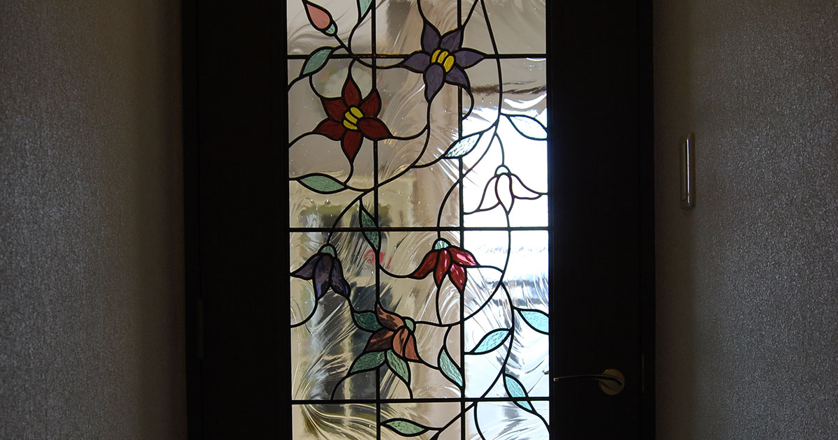 花・植物・風景のデザイン-014「クレマチス」| ステンドグラスバロック