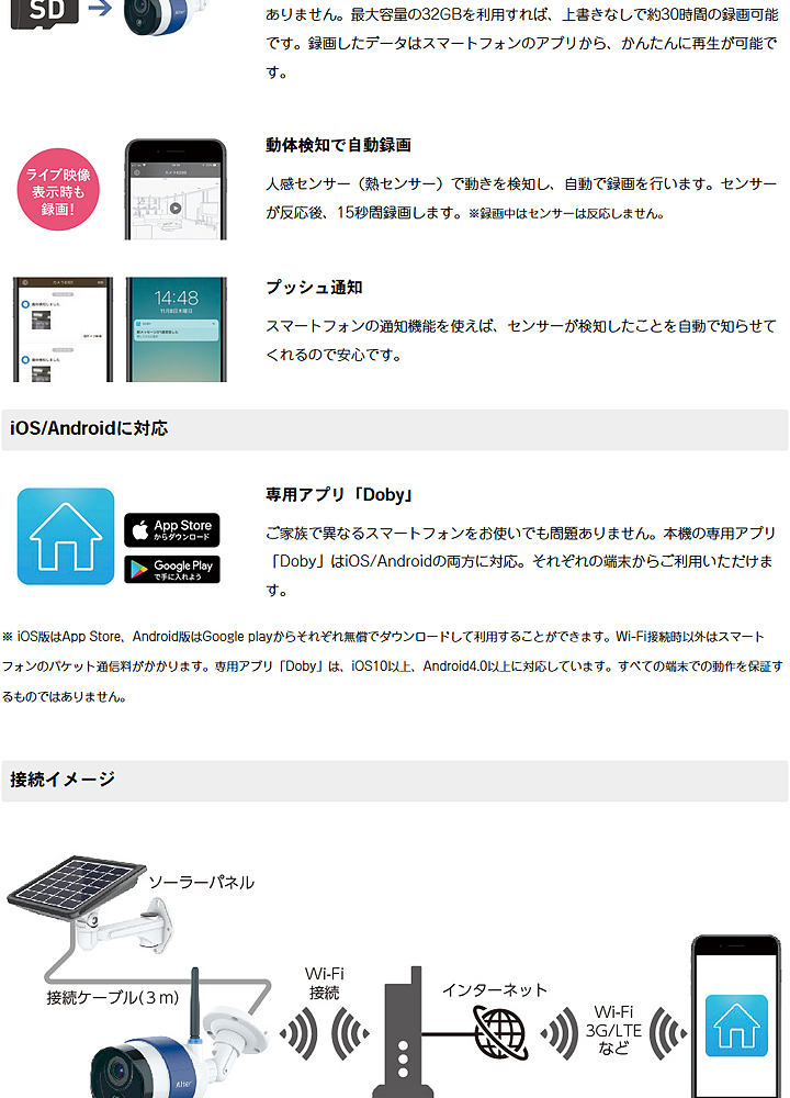 AT-740】キャロットシステムズ製 ソーラーバッテリーWi-Fiカメラ（代引