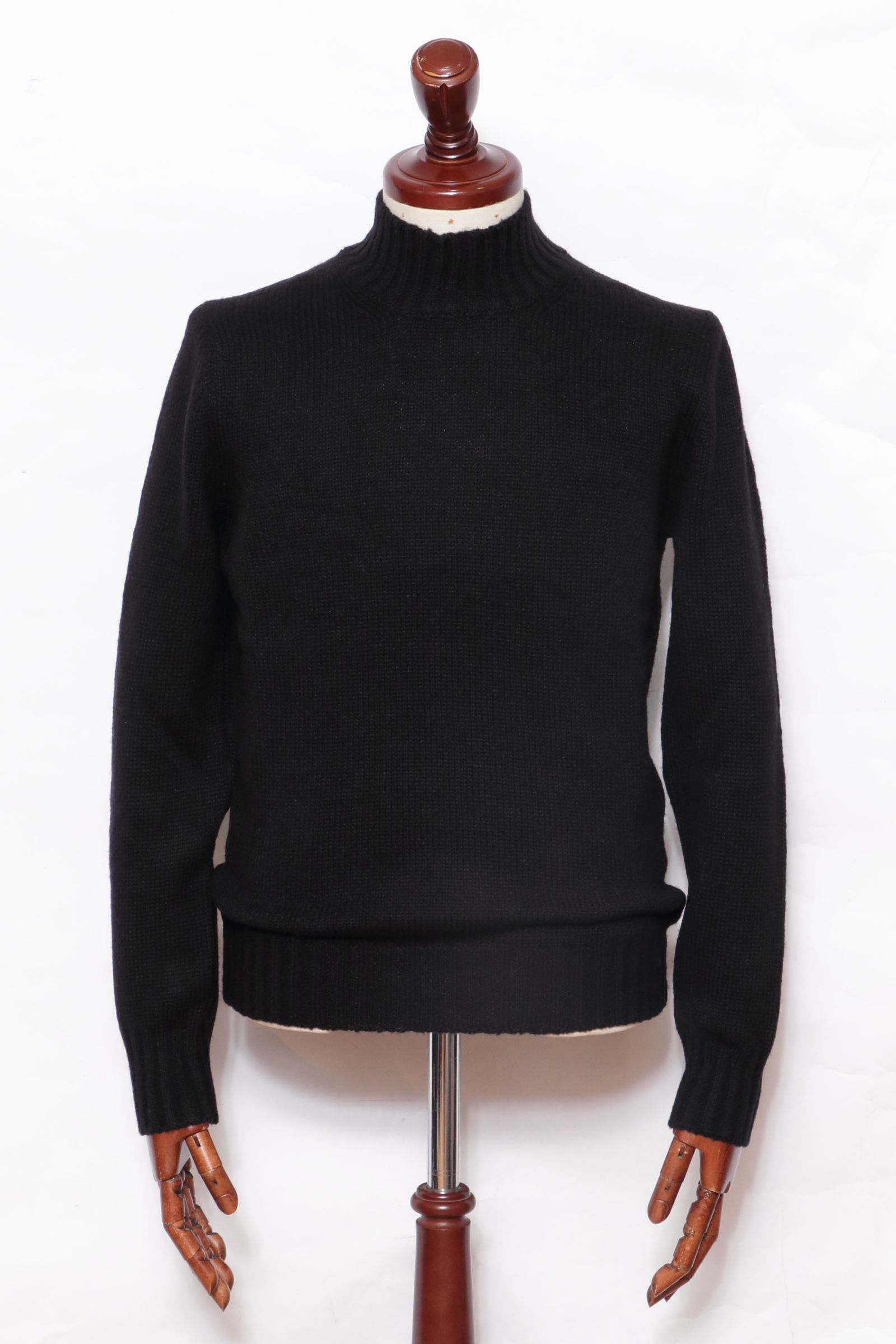 Gran Sasso - 5G ミドルゲージ ウールナイロン モックネック ニット