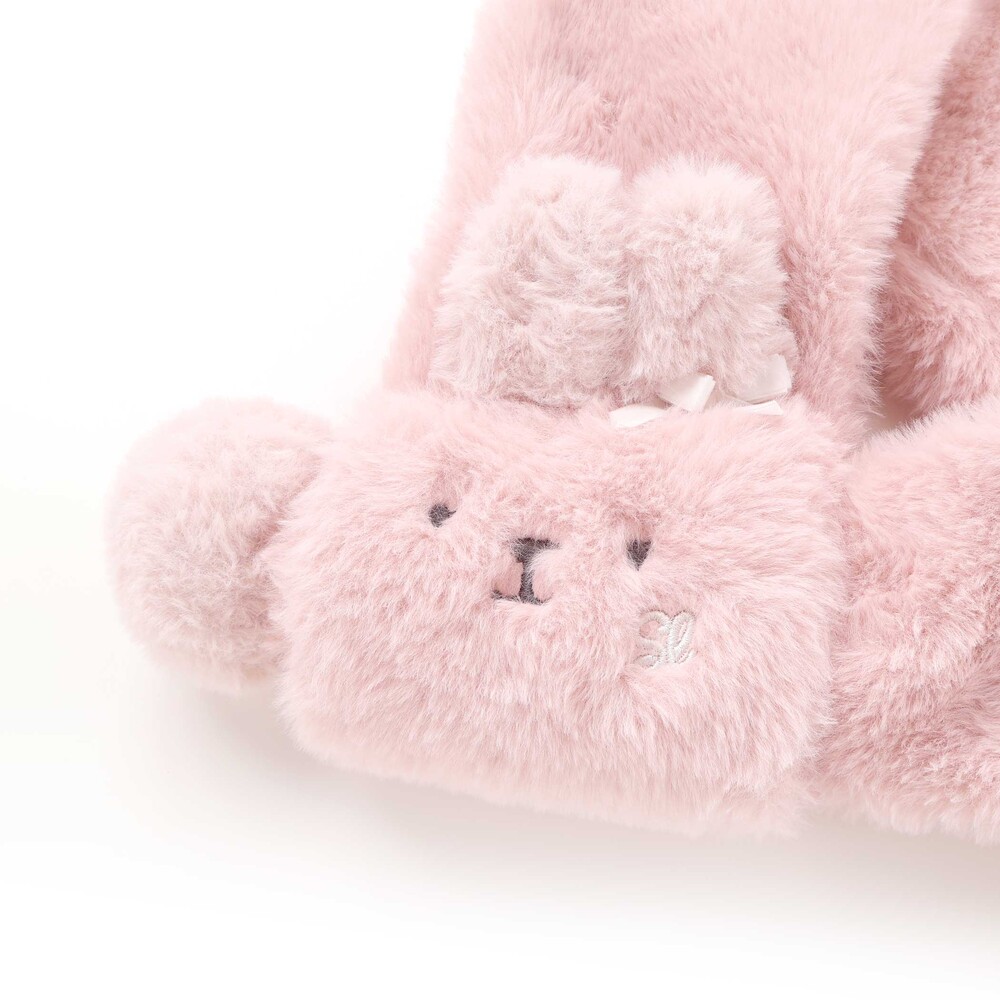 ネコウサギクマアニマルモチーフふわふわファーマフラー(ﾜﾝｻｲｽﾞ