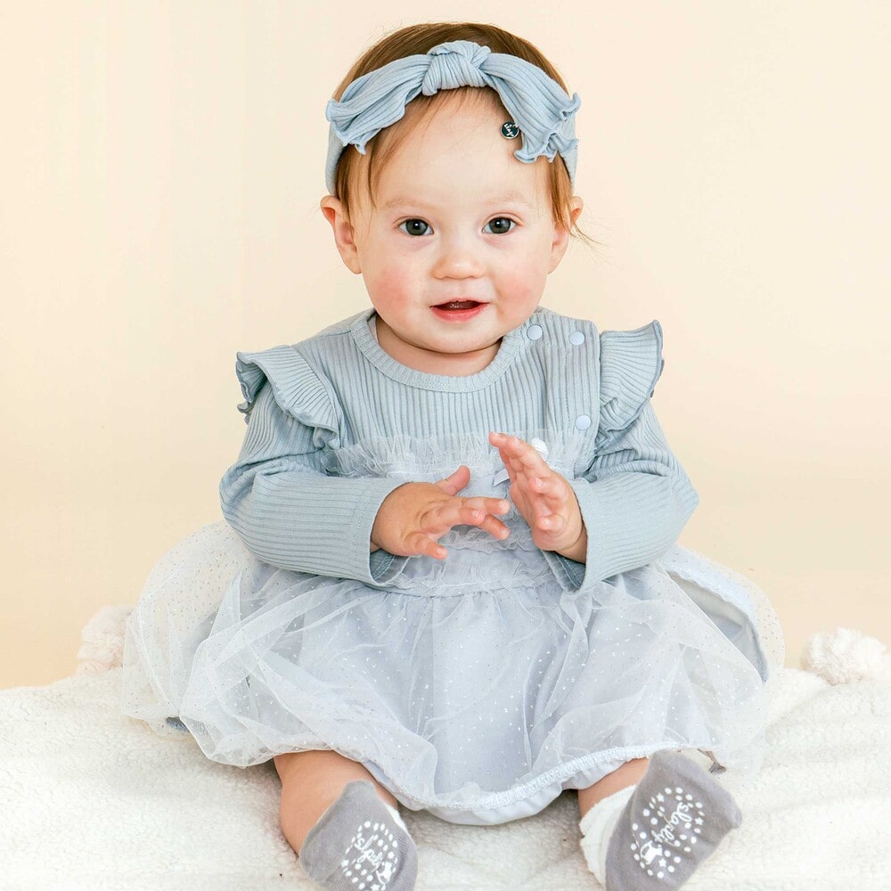 キラキラドットチュールスカートロンパースベビー(70~80cm)(70cm