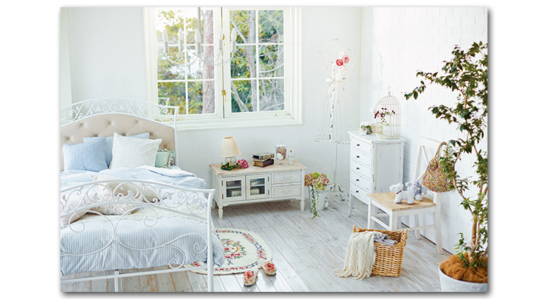 フレンチ シャビー TV台 ナチュラルアンティークホワイト 幅120