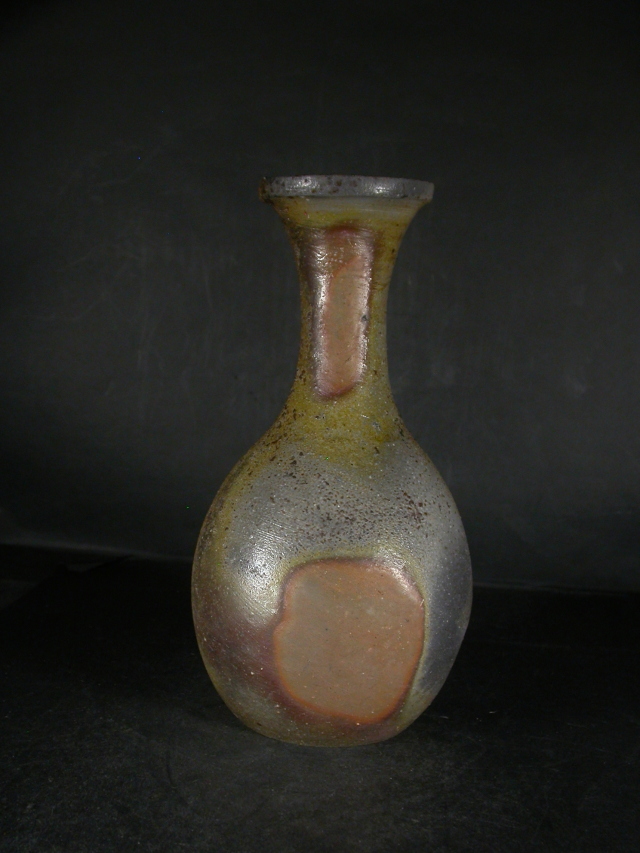 備前焼 登窯 備前焼中堅作家 木村 隆明 共箱付窯変鶴首花入1 備前焼卸