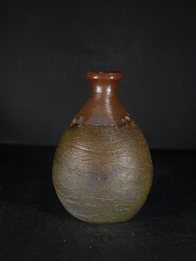 備前焼 登窯 備前焼ベテラン作家 嶋 幸博 共箱付き窯変徳利1 備前焼卸